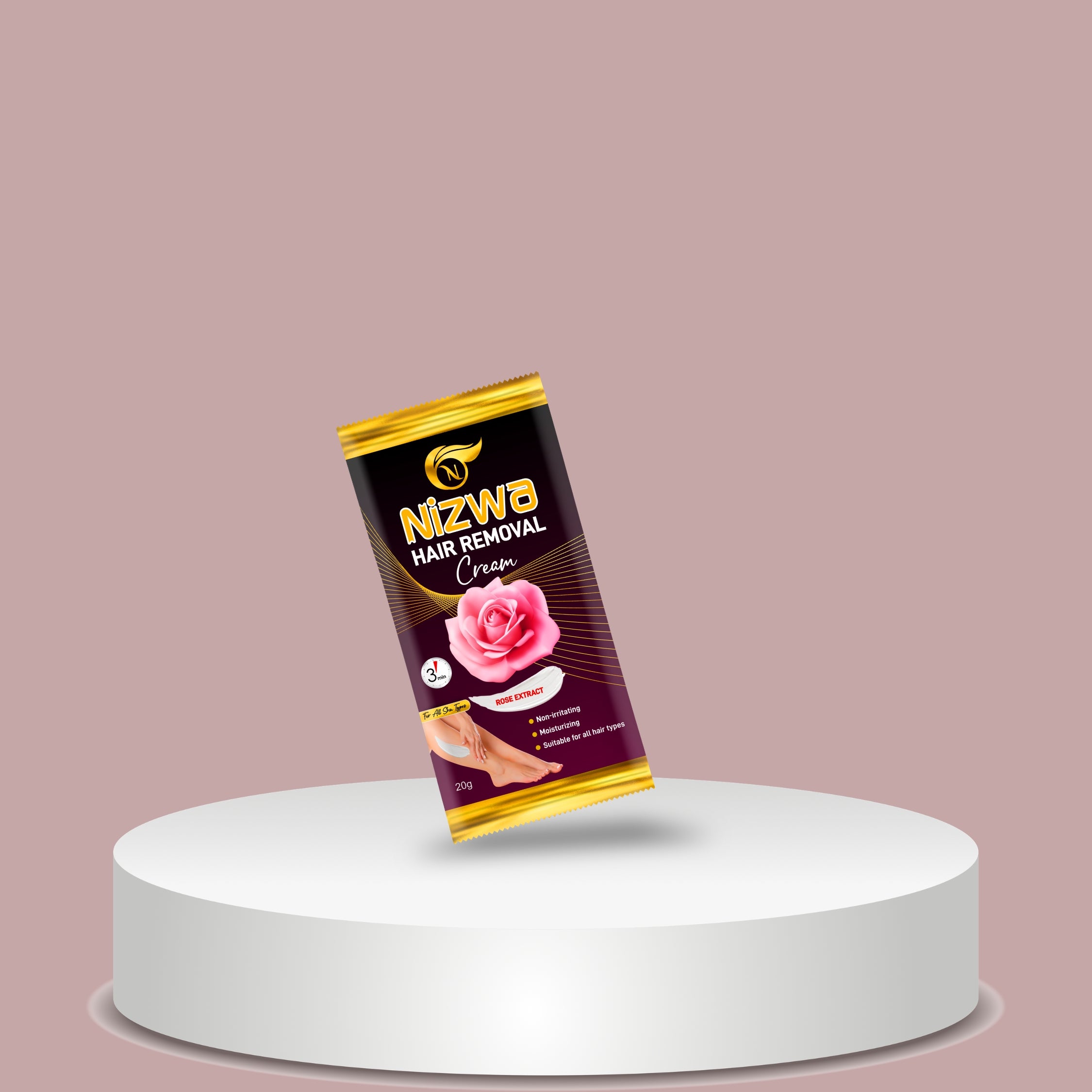 Smooth radiant skin after using Nizwa Rose Extract Hair Removing Cream