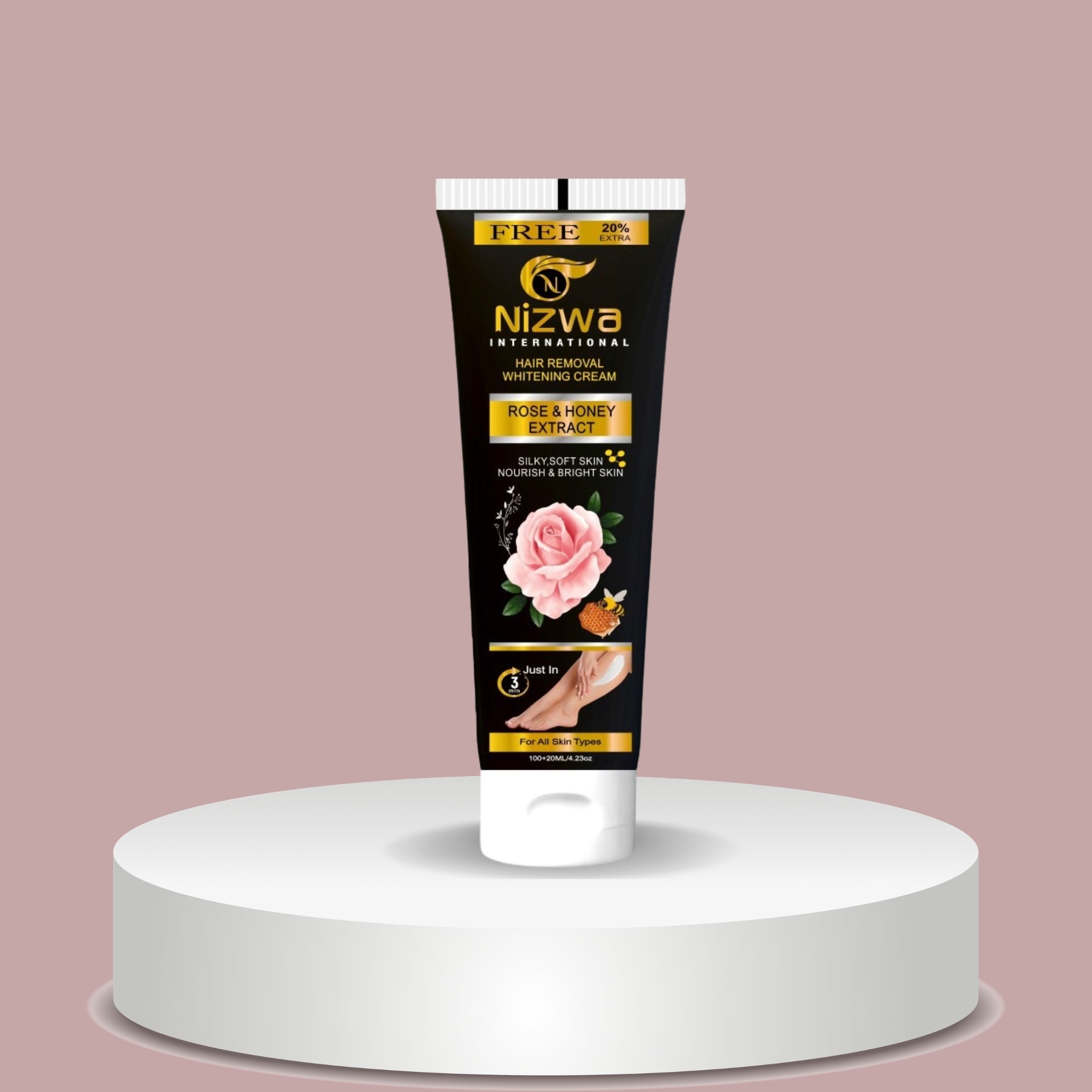 Nizwa Gentle Hair Removal Cream with Rose Extract & Raw Honey Formula