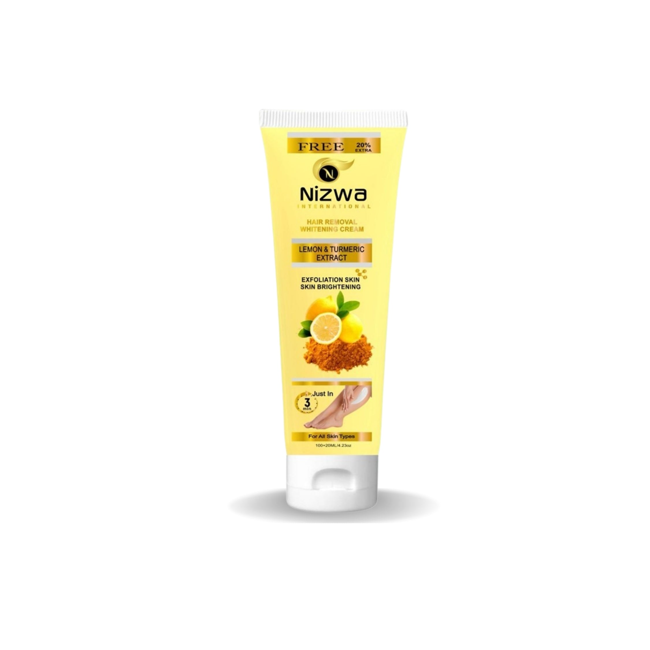 Nizwa Lemon & Turmeric Hair Removal Cream for Sensitive Skin Pakistan